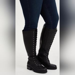 Lace-Up Knee High Combat Boots (WW)